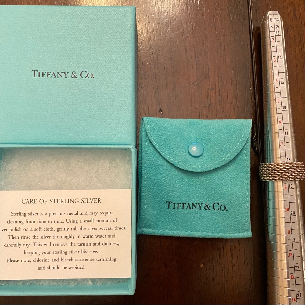Tiffany and Co Silver Mesh Ring 8.5